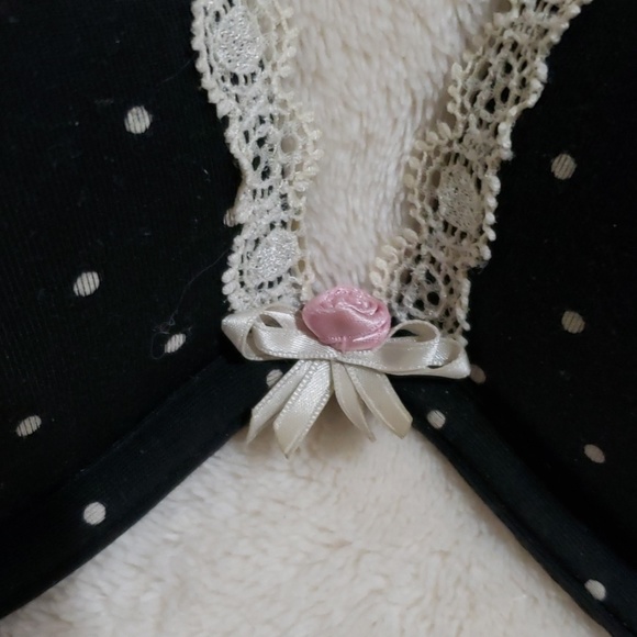 VS Black With White Polka Dots Bra 36B - Picture 2 of 7